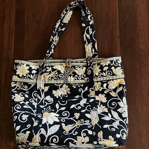 Vera Bradley Black Yellow Tote